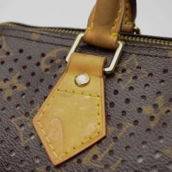 Pre Owned Louis Vuitton Fuchsia Perforated Speedy 30 Bag Limited Edition