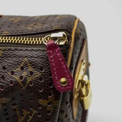 Pre Owned Louis Vuitton Fuchsia Perforated Speedy 30 Bag Limited Edition