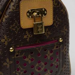 Pre Owned Louis Vuitton Fuchsia Perforated Speedy 30 Bag Limited Edition