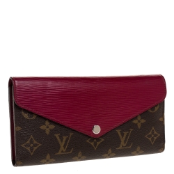Pre Owned Louis Vuitton Carmine Monogram Canvas and Epi Leather Marie-Lou Wallet