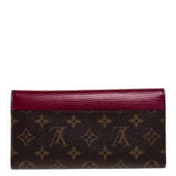 Pre Owned Louis Vuitton Carmine Monogram Canvas and Epi Leather Marie-Lou Wallet