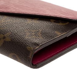 Pre Owned Louis Vuitton Carmine Monogram Canvas and Epi Leather Marie-Lou Wallet