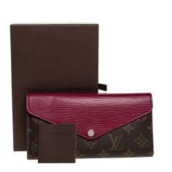 Pre Owned Louis Vuitton Carmine Monogram Canvas and Epi Leather Marie-Lou Wallet