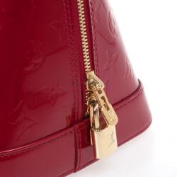 Pre Owned Louis Vuitton Red Monogram Vernis Alma MM