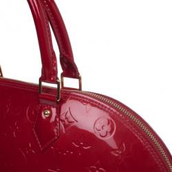Pre Owned Louis Vuitton Red Monogram Vernis Alma MM