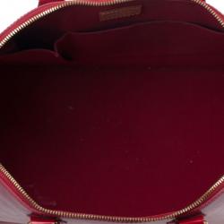 Pre Owned Louis Vuitton Red Monogram Vernis Alma MM