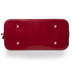 Pre Owned Louis Vuitton Red Monogram Vernis Alma MM