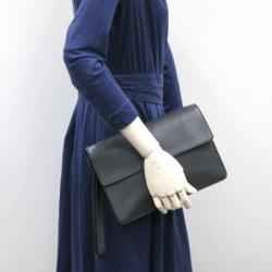 Pre Owned Louis Vuitton Taiga Ardoise Selenga Wristlet