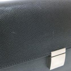 Pre Owned Louis Vuitton Taiga Ardoise Selenga Wristlet