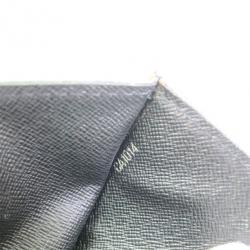 Pre Owned Louis Vuitton Taiga Ardoise Selenga Wristlet