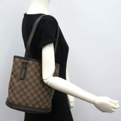 Pre Owned Louis Vuitton Damier Ebene Marais Bucket Tote