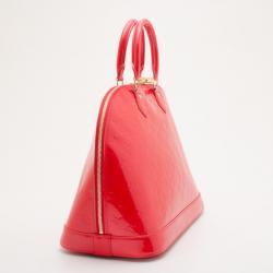 Pre Owned Louis Vuitton Rouge Grenadine Vernis Alma MM