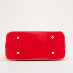 Pre Owned Louis Vuitton Rouge Grenadine Vernis Alma MM