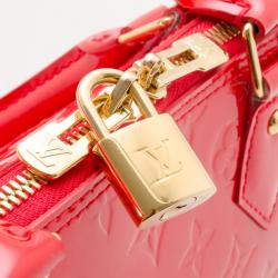 Pre Owned Louis Vuitton Rouge Grenadine Vernis Alma MM