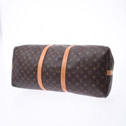 Pre Owned Louis Vuitton Brown Monogram Canvas Keepall Bandouliere 55 Bag