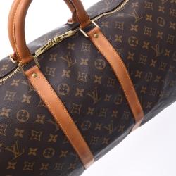 Pre Owned Louis Vuitton Brown Monogram Canvas Keepall Bandouliere 55 Bag