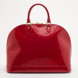 Pre Owned Louis Vuitton Pomme D'Amour Monogram Vernis Alma MM