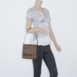 Pre Owned Louis Vuitton Damier Ebene Tribeca Long Shoulder Handbag 