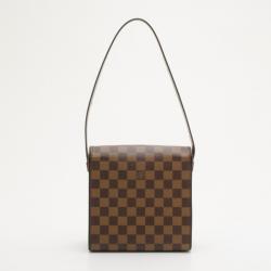 Pre Owned Louis Vuitton Damier Ebene Tribeca Long Shoulder Handbag 