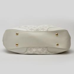 Pre Owned Louis Vuitton White Mahina Leather Solar GM Bag