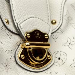 Pre Owned Louis Vuitton White Mahina Leather Solar GM Bag