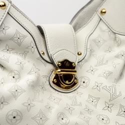 Pre Owned Louis Vuitton White Mahina Leather Solar GM Bag