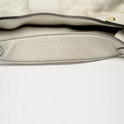 Pre Owned Louis Vuitton White Mahina Leather Solar GM Bag