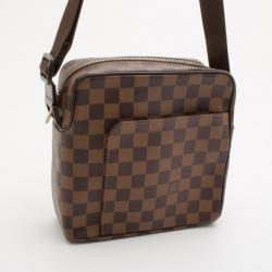 Pre Owned Louis Vuitton Damier Ebene Canvas Olav PM Messenger Bag 