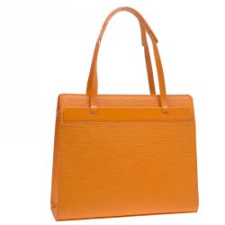 Pre Owned Louis Vuitton Orange Epi Leather Croisette PM