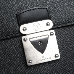 Pre Owned Louis Vuitton Black Taiga Leather Serviette Robusto 2 Business Briefcase Bag