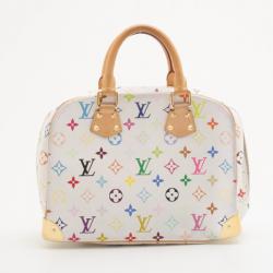 Pre Owned Louis Vuitton White Multicolor Trouville