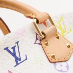 Pre Owned Louis Vuitton White Multicolor Trouville