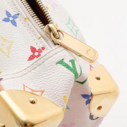 Pre Owned Louis Vuitton White Multicolor Trouville