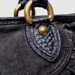 Pre Owned Louis Vuitton Monogram Denim Neo Cabby GM Tote