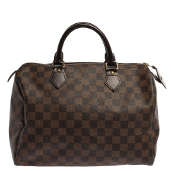 Pre Owned Louis Vuitton Damier Ebene Canvas Speedy 30 Bag
