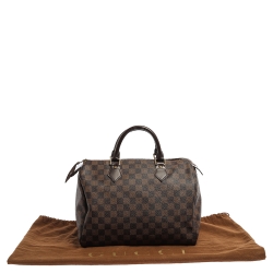 Pre Owned Louis Vuitton Damier Ebene Canvas Speedy 30 Bag