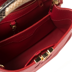 Pre Owned Louis Vuitton Escarlate Taurillon Leather and Python Capucines BB Bag