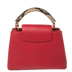 Pre Owned Louis Vuitton Escarlate Taurillon Leather and Python Capucines BB Bag