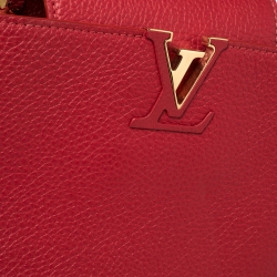 Pre Owned Louis Vuitton Escarlate Taurillon Leather and Python Capucines BB Bag