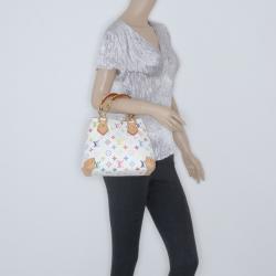 Pre Owned Louis Vuitton White Multicolor Audra Bag