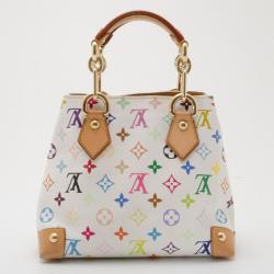 Pre Owned Louis Vuitton White Multicolor Audra Bag