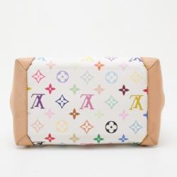 Pre Owned Louis Vuitton White Multicolor Audra Bag