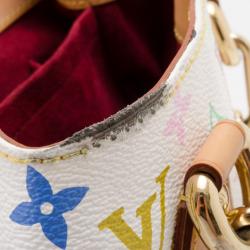 Pre Owned Louis Vuitton White Multicolor Audra Bag