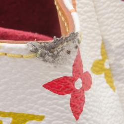 Pre Owned Louis Vuitton White Multicolor Audra Bag