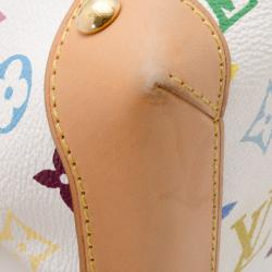 Pre Owned Louis Vuitton White Multicolor Audra Bag