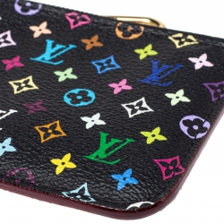 مملوكة مسبقًا Louis Vuitton Black Multicolor Monogram Canvas Pochette Cles Pouch