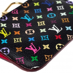 مملوكة مسبقًا Louis Vuitton Black Multicolor Monogram Canvas Pochette Cles Pouch