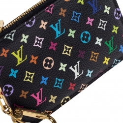 مملوكة مسبقًا Louis Vuitton Black Multicolor Monogram Canvas Pochette Cles Pouch