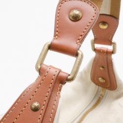 Pre Owned Louis Vuitton Perforated White Leather Onatah GM Hobo