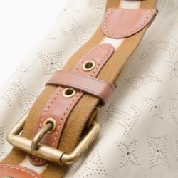Pre Owned Louis Vuitton Perforated White Leather Onatah GM Hobo